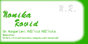 monika rovid business card